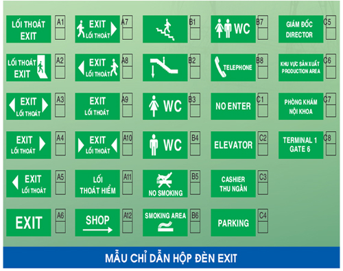 Bảng báo thoát hiểm Việt Nam 2 mặt